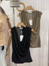 Sleeveless Wrap Design Ruched Tops